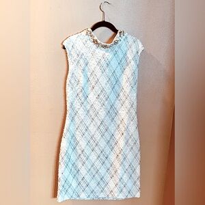 New! New Year’s Eve Stunner! Vince Camuto Cream and Silver Mini Dress